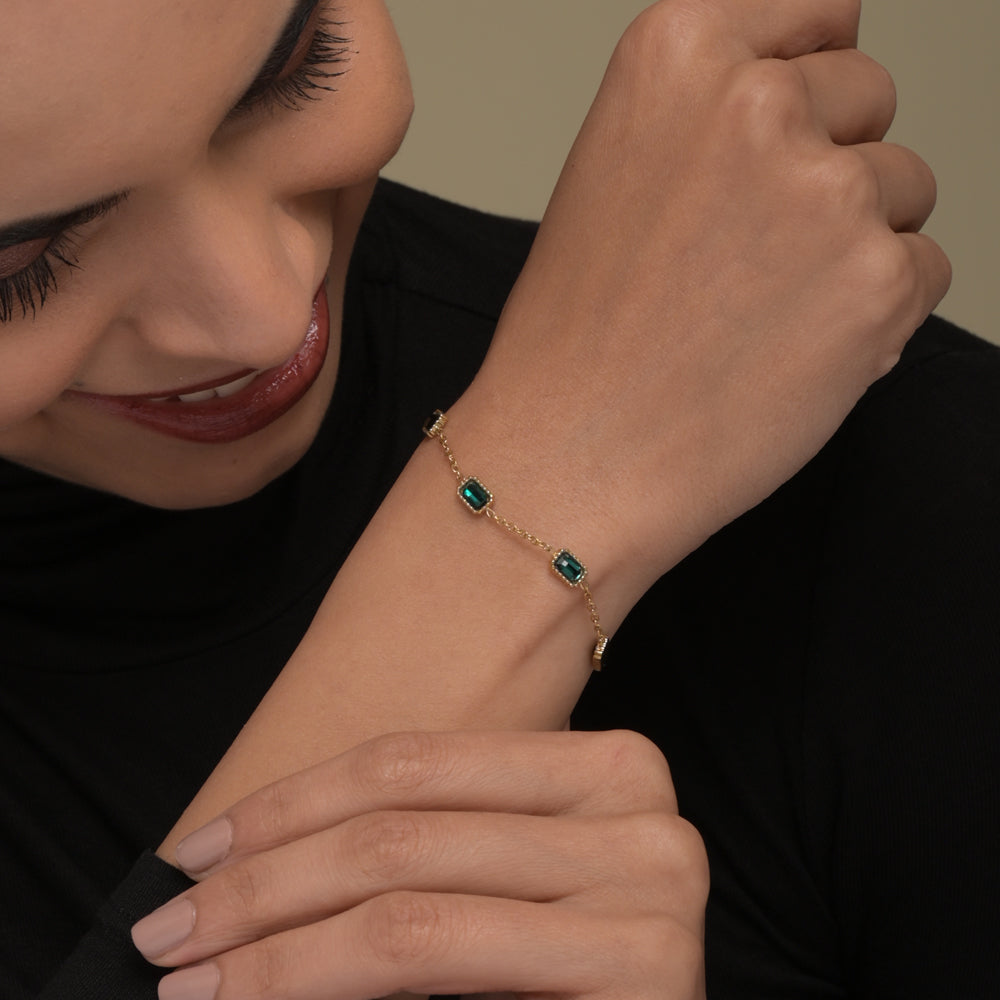 Emerald Stone Bracelet