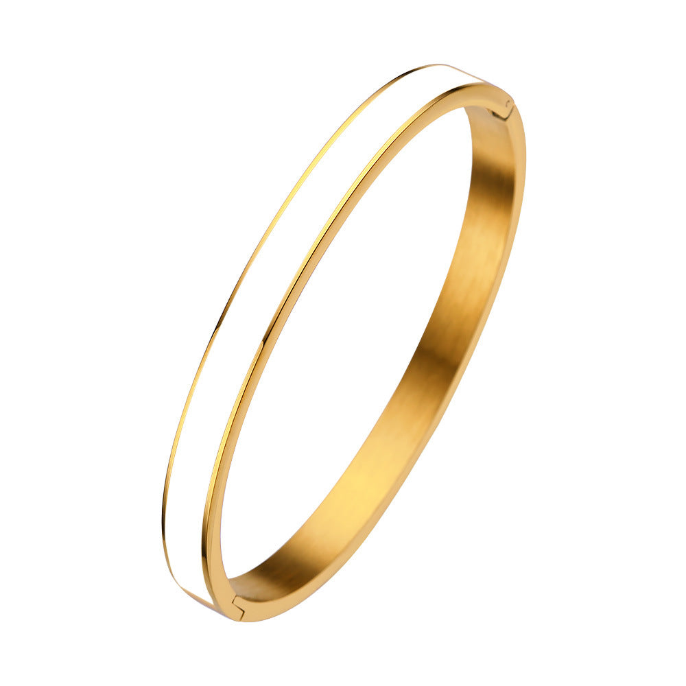 Plain White Enamel Bangle