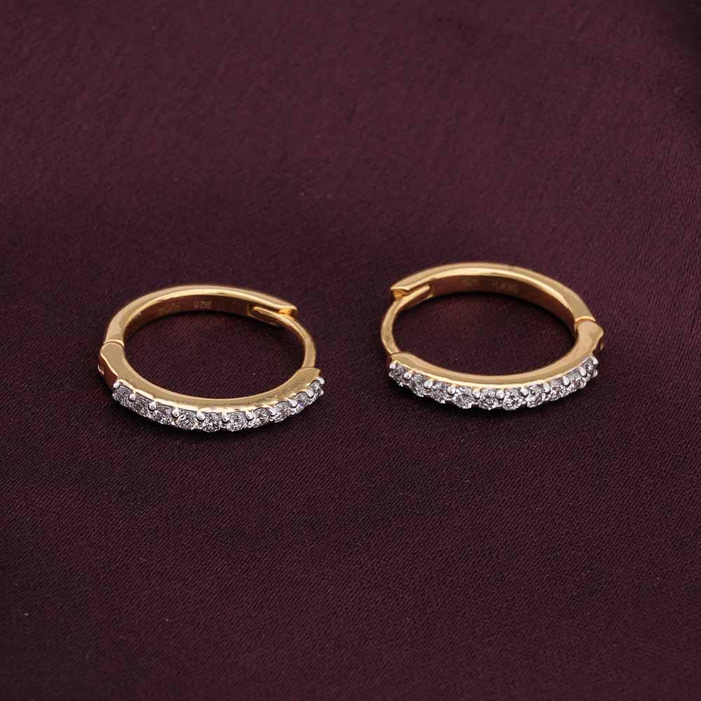 Gold Small Lab Grown Diamond + Gold Vermeil Hoops
