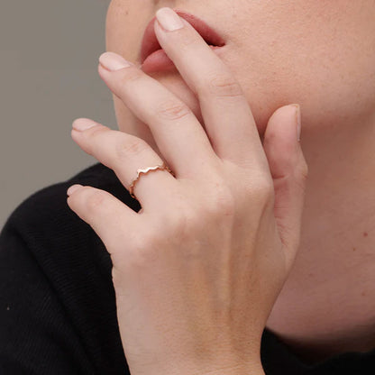 Zig Zag Ring- 18k Rose Gold Plated