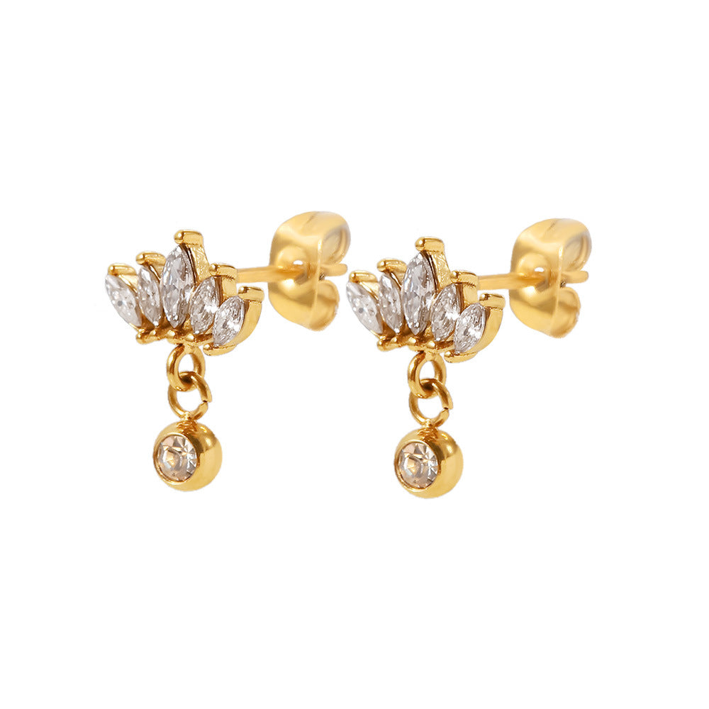 Lotus Solitaire Earrings