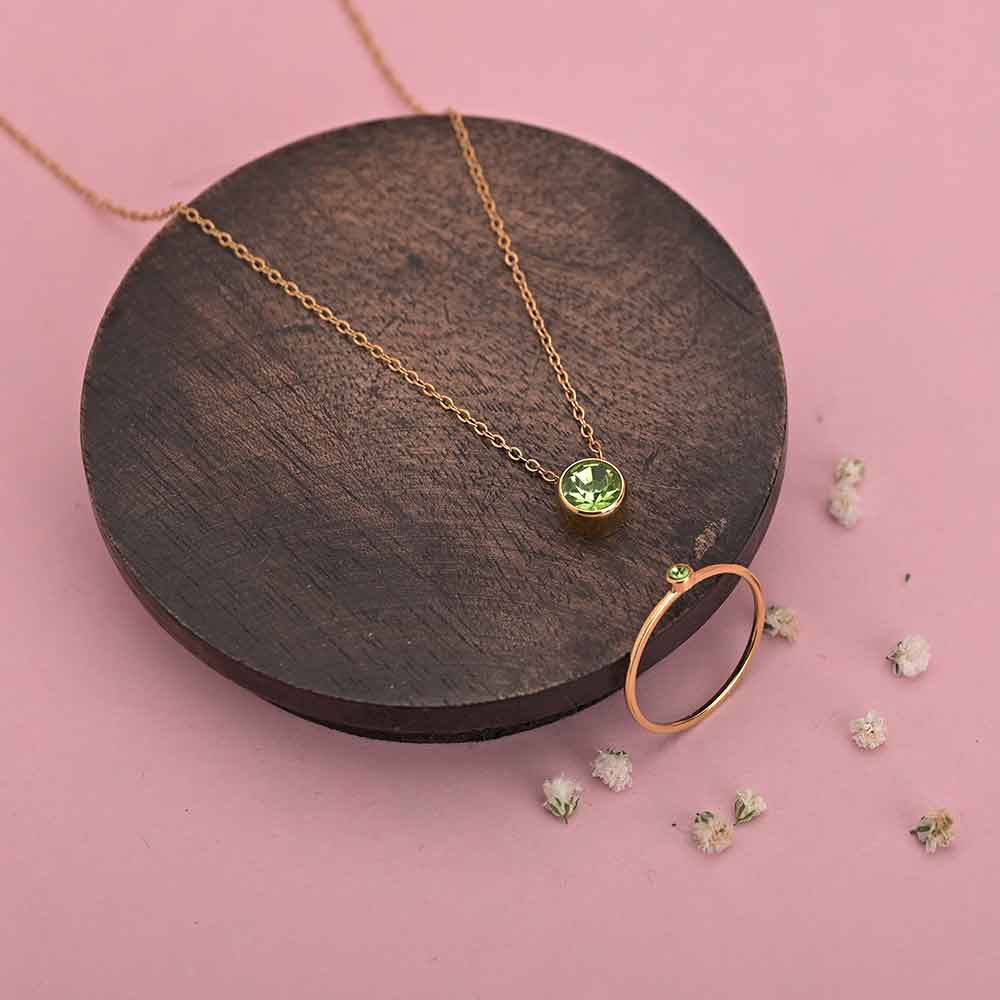 Birthstone Set |18K Rose Gold Plated