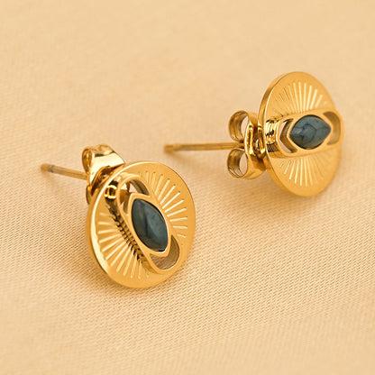 Turquoise Titanium Stud Earrings