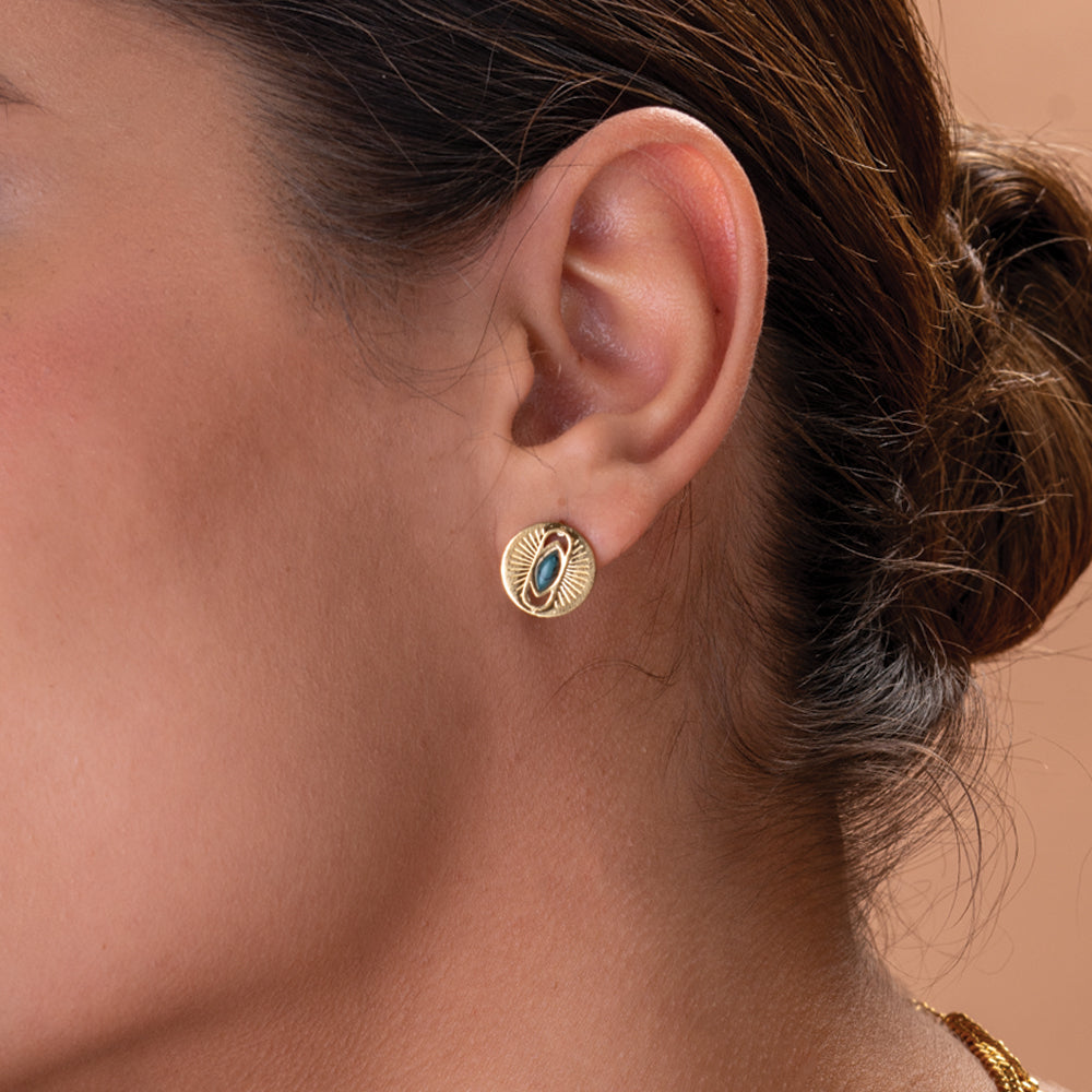 Turquoise Titanium Stud Earrings