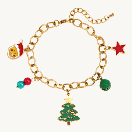 Christmas Charm Golden Bracelet