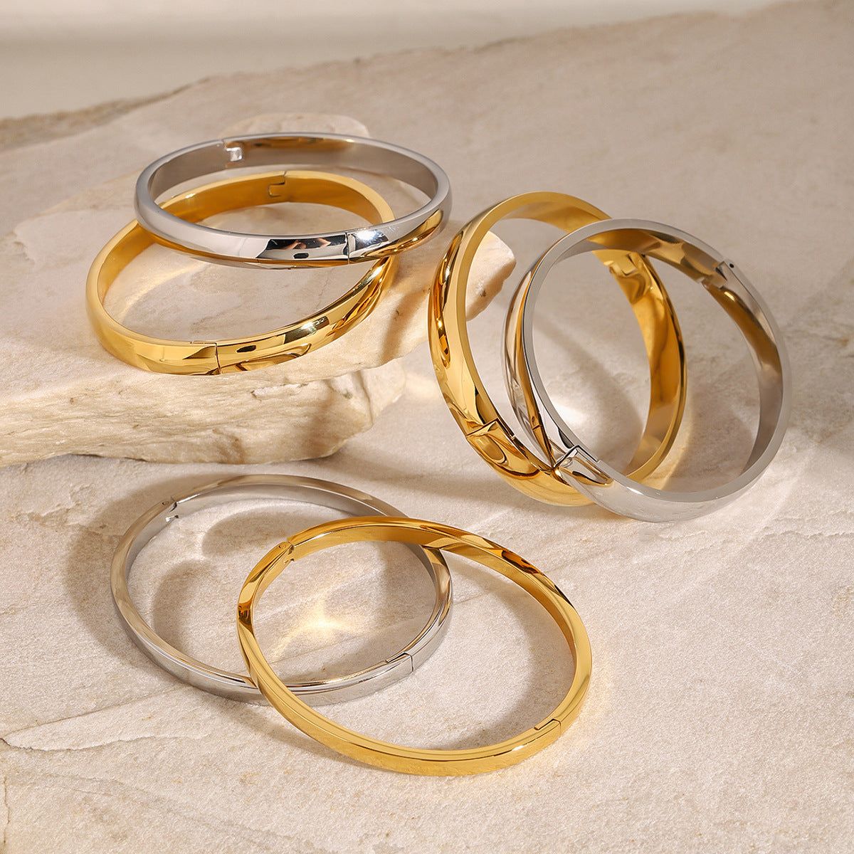 Classic Round Silver Bangle