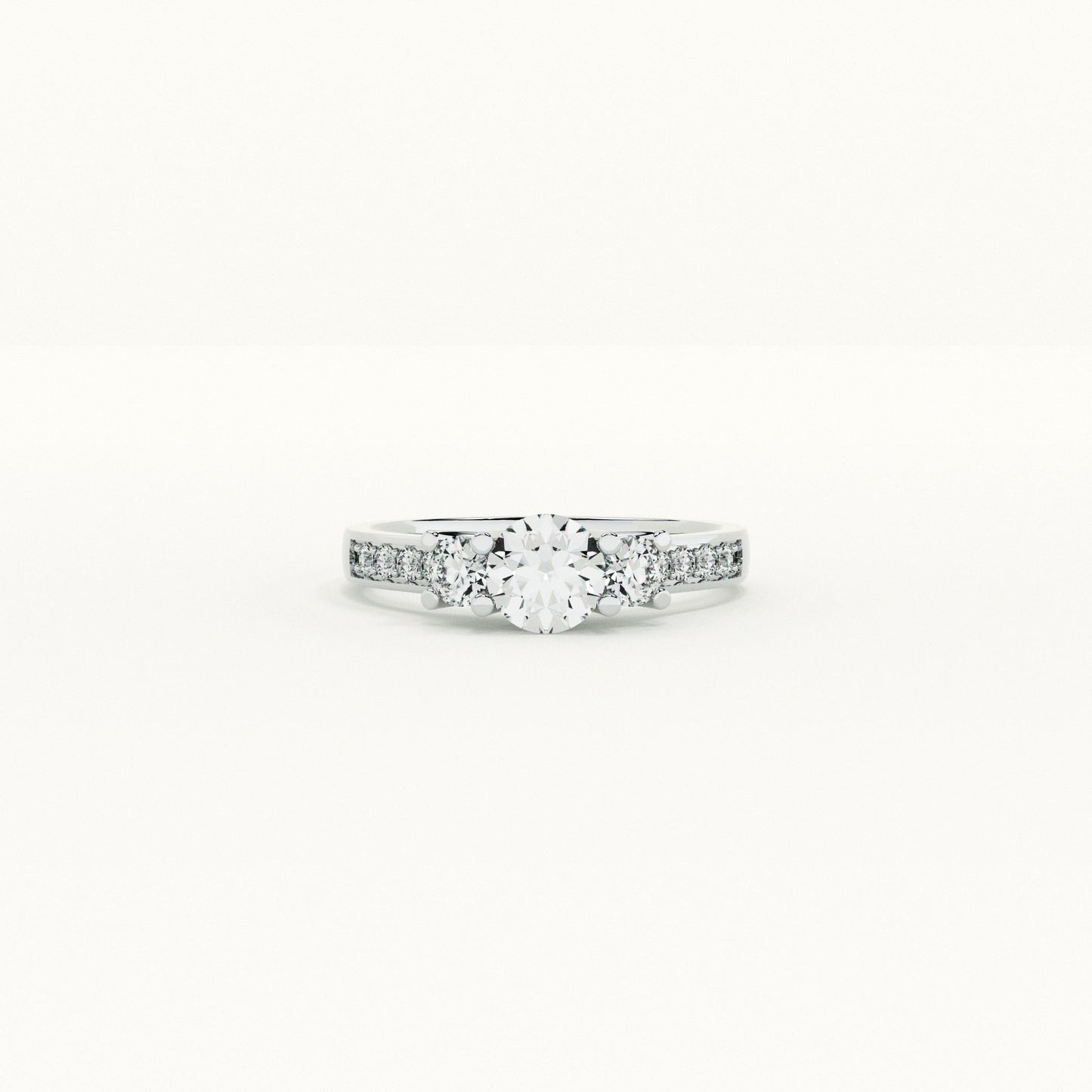 Scarlet 3 Stone Spark 925 Silver Ring