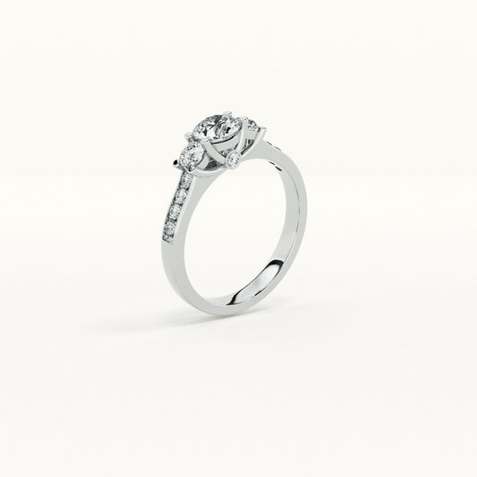 Scarlet 3 Stone Spark 925 Silver Ring
