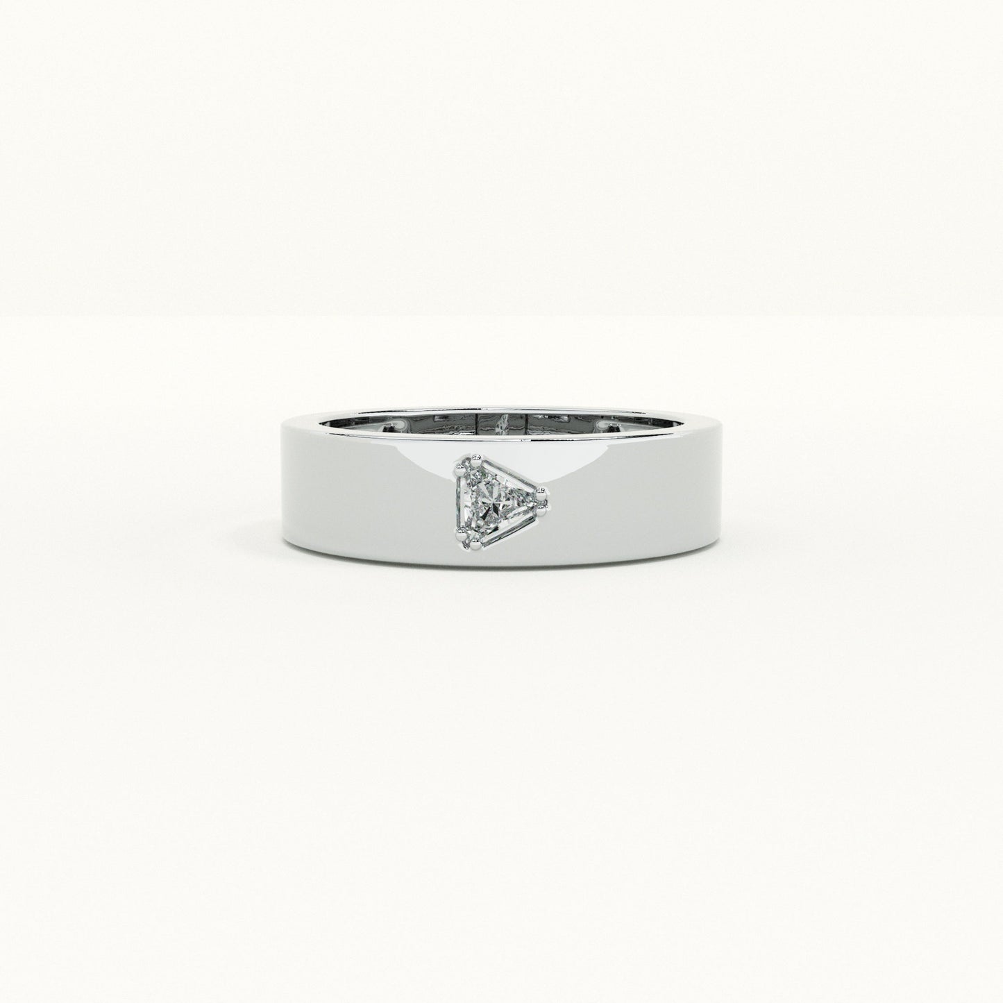 Trillion-Cut Stone Band  - 925 Silver