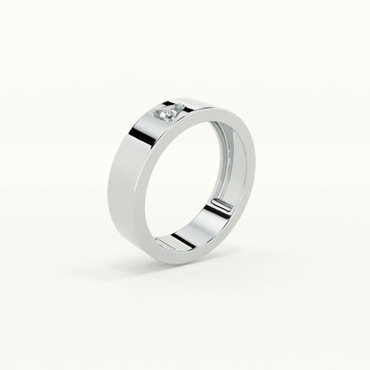 Trillion-Cut Stone Band  - 925 Silver
