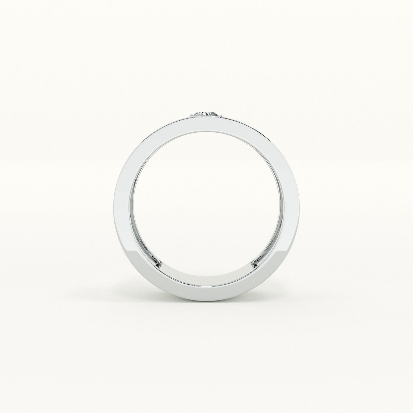Trillion-Cut Stone Band  - 925 Silver
