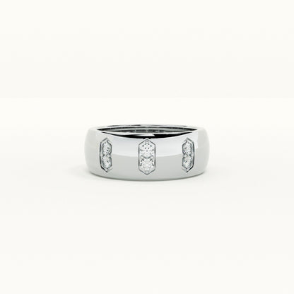 Love Column Men's Band- 925 Silver