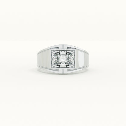 Single Stone Love Men's Band- 925 Silver