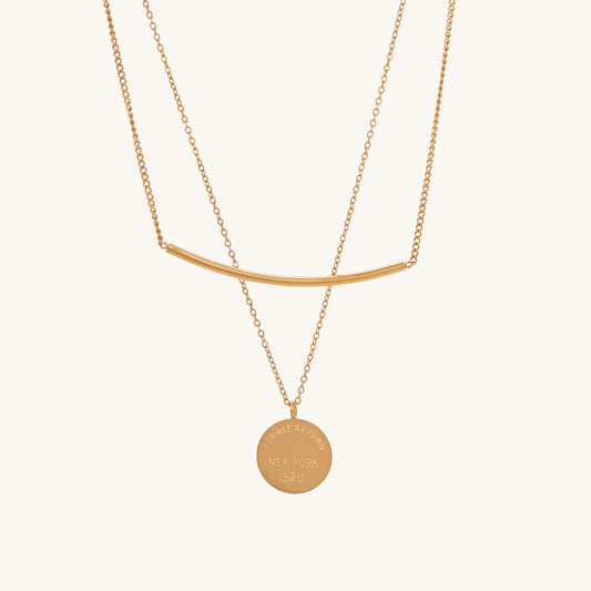 Round Line Two Layer Necklace