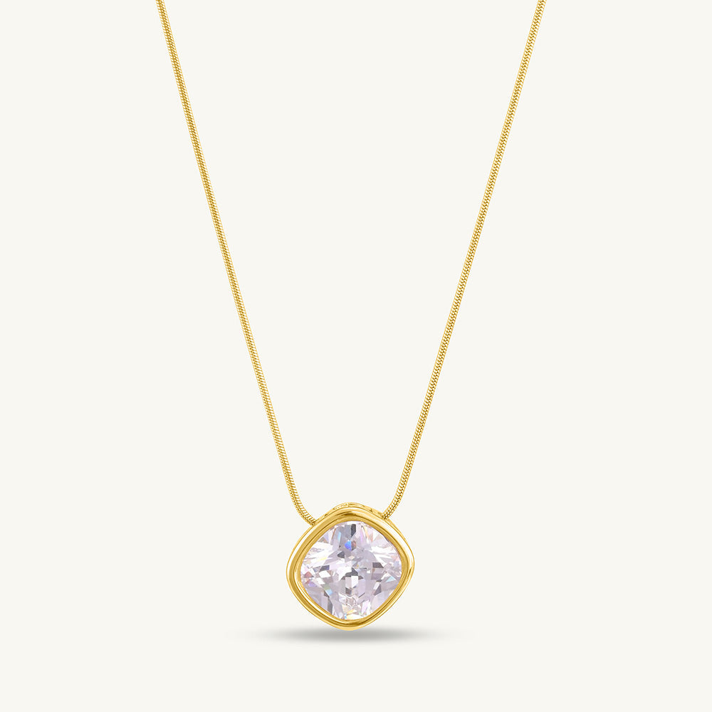 White Stone Simple Necklace