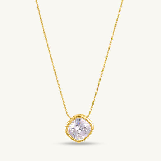 White Stone Simple Necklace