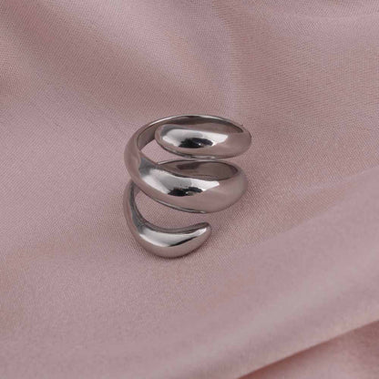 Spiral Three Layer Silver Ring