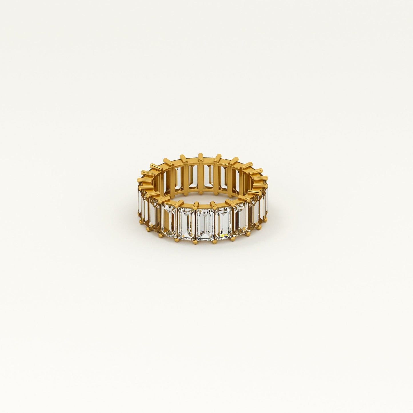 Radiant White Stone Band Ring
