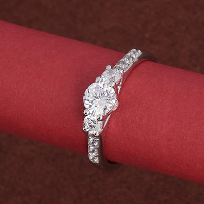 Scarlet 3 Stone Spark 925 Silver Ring